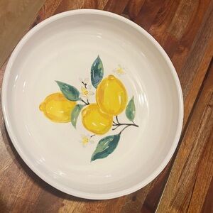 Pier 1 Lemon Design Ceramic Dinner Bowl Ironstone